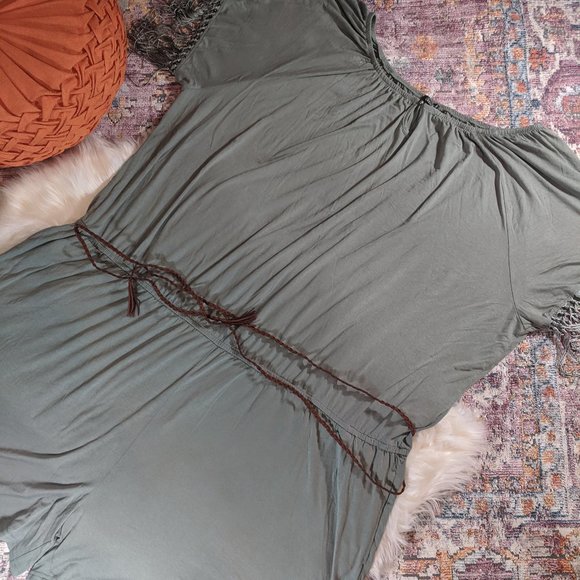 Venus Pants - Venus Sage Fringe Boho Romper 3X Womens